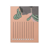 Tabby Cat Gray Pflanze Zwei-Tone Notizblock (Rotiert)
