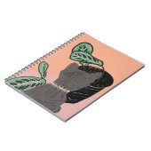 Tabby Cat Gray Pflanze Zwei-Tone Notizblock (Linke Seite)