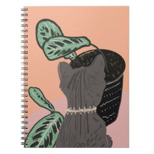 Tabby Cat Gray Pflanze Zwei-Tone Notizblock