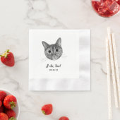 Tabby Cat Hand Zeichnend Personalisiert I Do Serviette (Beispiel)