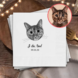 Tabby Cat Hand Zeichnend Personalisiert I Do Serviette