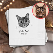 Tabby Cat Hand Zeichnend Personalisiert I Do Serviette