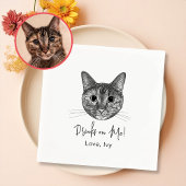 Tabby Cat Hand Zeichnend Personalisiert Serviette