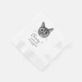 Tabby Cat Hand Zeichnend Personalisierte Chefs Serviette (Ecke)