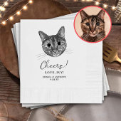 Tabby Cat Hand Zeichnend Personalisierte Chefs Serviette