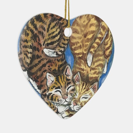 Tabby Cat Heart Xmas Keramik Ornament (Rechts)