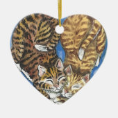 Tabby Cat Heart Xmas Keramik Ornament (Vorne)