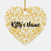 Tabby Cat Heart Xmas Keramik Ornament (Hinten)