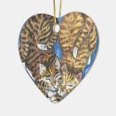Tabby Cat Heart Xmas Keramik Ornament (Links)