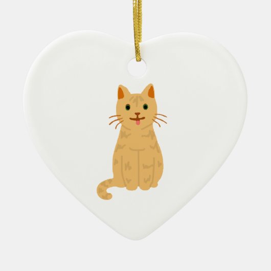 Tabby Cat Illustration Art Keramik Keramik Ornament (Vorne)