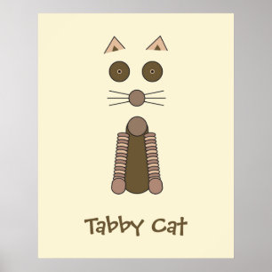 Tabby CAT Illustration Poster