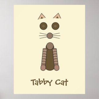 Tabby CAT Illustration Poster