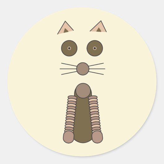 Tabby CAT Illustration Runder Aufkleber (Vorderseite)