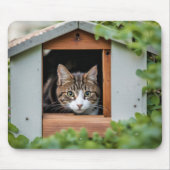 Tabby Cat im Hundehaus Mousepad (Vorne)