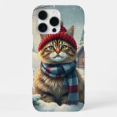 Tabby Cat in Preppy Winter Attraktion und Hut iPhone Hülle (Rückseite)
