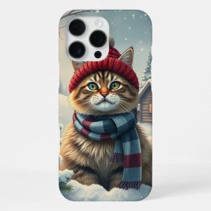Tabby Cat in Preppy Winter Attraktion und Hut iPhone 16 Pro Max Hülle
