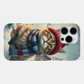 Tabby Cat in Preppy Winter Attraktion und Hut iPhone Hülle (Rückseite (Horizontal))