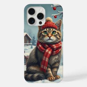 Tabby Cat in Preppy Winter Attraktion und Hut iPhone 15 Pro Max Hülle