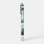 Tabby Cat in Preppy Winter Attraktion und Hut iPhone Hülle (Linke Seite)