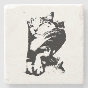 Tabby Cat Ink Art Untersetzer