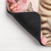 Tabby Cat Japanese Cherry Blossom Blume Kitten Mousepad (Ecke)