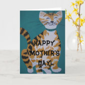 Tabby Cat Karte (Gelbe Blume)