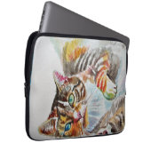Tabby Cat Katzen Haustier Kunst Wasserfarbe Damen  Laptopschutzhülle (Vorne Rechts)