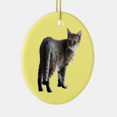 Tabby Cat Keramik Ornament (Rechts)