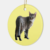 Tabby Cat Keramik Ornament (Links)