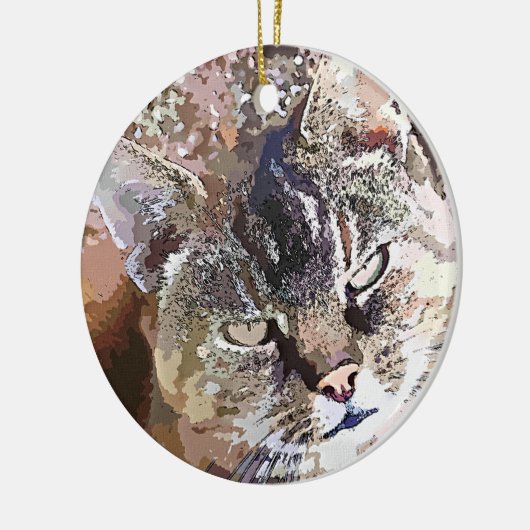 TABBY CAT KERAMIKORNAMENT (Links)