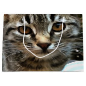 Tabby Cat Kitten Augenkontakt Große Geschenktüte (Vorderseite)