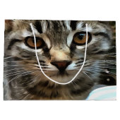 Tabby Cat Kitten Augenkontakt Große Geschenktüte (Rückseite)