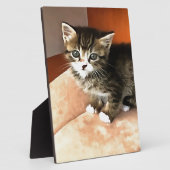Tabby Cat Kitten Pet Portrait Fotoplatte (Seite)