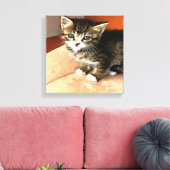 Tabby Cat Kitten Pet Portrait Leinwanddruck (Insitu (Wohnzimmer))