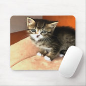 Tabby Cat Kitten Pet Portrait Mousepad (Mit Mouse)