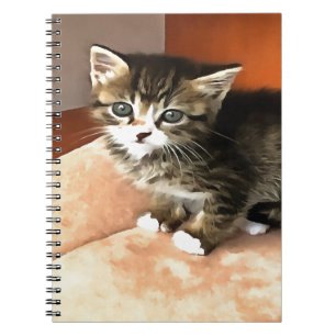 Tabby Cat Kitten Pet Portrait Notizblock