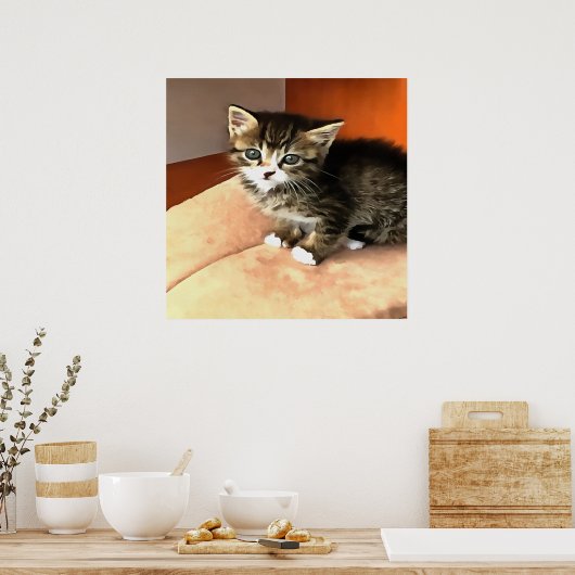 Tabby Cat Kitten Pet Portrait Poster (Küche)
