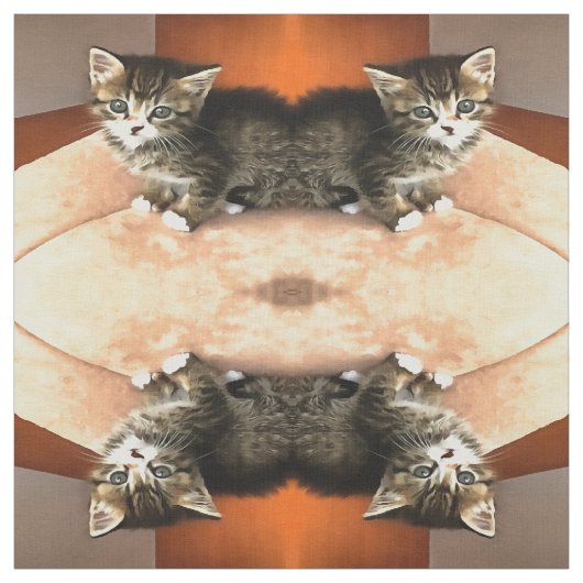 Tabby Cat Kitten Pet Portrait Stoff (Muster)