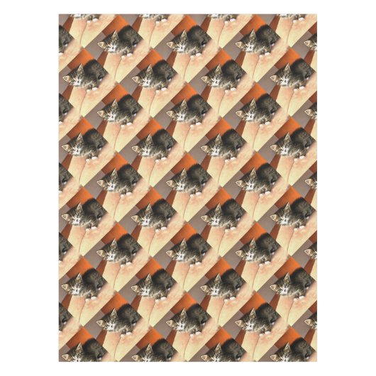 Tabby Cat Kitten Pet Portrait Tischdecke (Vorderseite)