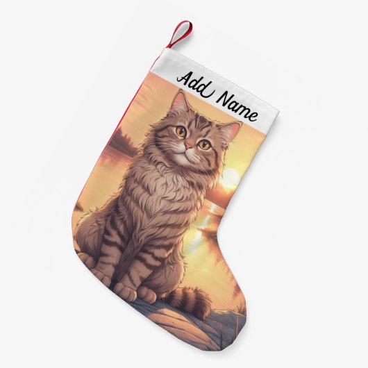 Tabby Cat Kleiner Weihnachtsstrumpf (Vorderansicht (hängend))