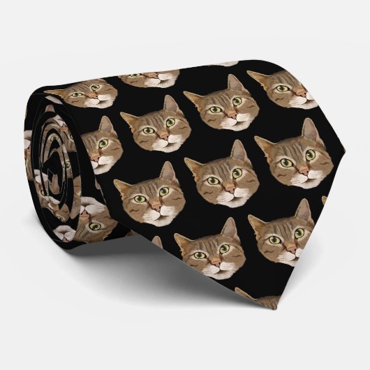 Tabby Cat Krawatte (Gerollt)