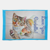 Tabby Cat Liebe Ihr Frauen Name Kunsthandtuch Geschirrtuch (Horizontal)