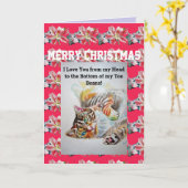 Tabby Cat Liebe You Toboans Art Weihnachtskarte Karte (Gelbe Blume)