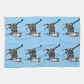 Tabby Cat Light Blue Teetuch Geschirrtuch (Horizontal)