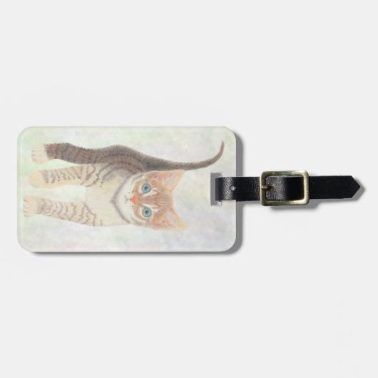 Tabby Cat Luggage Tag Gepäckanhänger (Vorderseite horizontal)