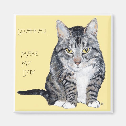 Tabby Cat - Mach meinen Tag Magnet (Vorne)