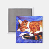 Tabby Cat Magnet - "Nickerchen Time" (Vorderseite/Rückseite)
