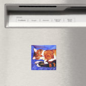 Tabby Cat Magnet - "Nickerchen Time" (In Situ (Geschirrspüler))