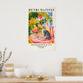 Tabby Cat Matisse Print Funny Espresso Art Poster (Küche)