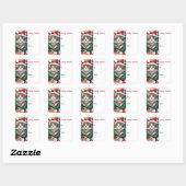 Tabby Cat Meowy Weihnachtsgeschenk-Tag Quadratischer Aufkleber (Blatt)